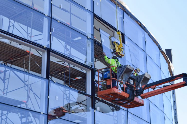 installation of windows on building
