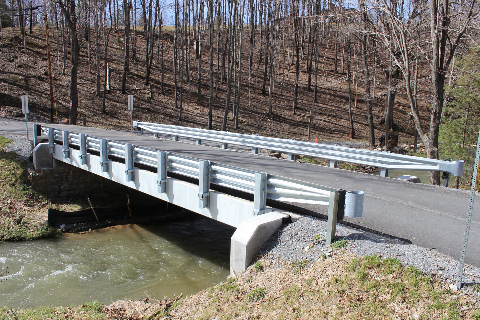 concrete bridge across river