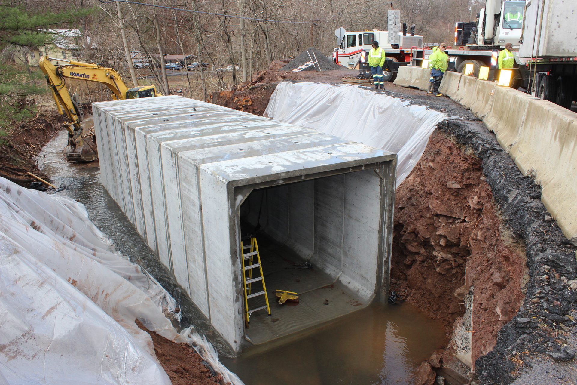 precast concrete construction site