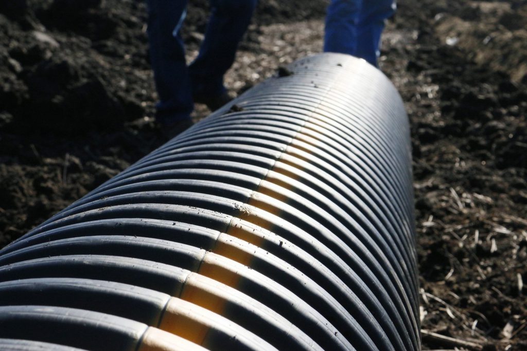 plastic pipe in ground