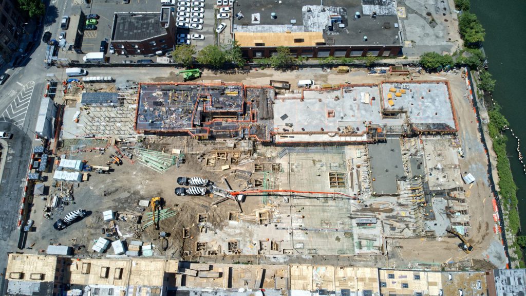 aerial view of construction site