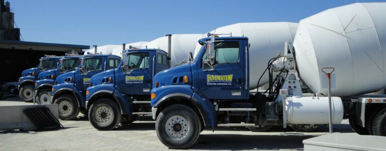 Rainbow concrete trucks