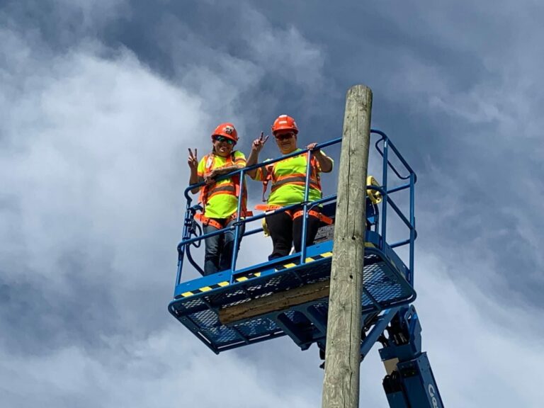 liuna workers in lift